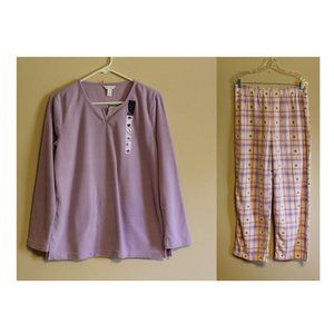 NWT Charter Club Notch Collar Fleece Pajama Set